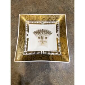 George Briard Golden Harvest Wheat Square Plate MCM 7.5” decorative plate